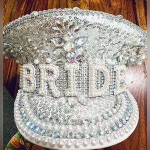 BRAND NEW Bride Bejeweled Captain Hat Bachelorette